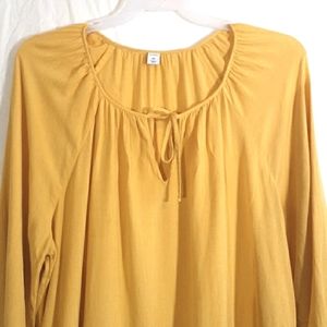 Old Navy Mustard Yellow Long Sleeve Tunic Blouse
